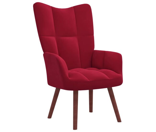Vidaxl sillón de relax de terciopelo rojo vino tinto