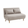 Sofá-cama em tecido, pernas de madeira de 2 lugares, Guesta, Beige, 120x89x80 cm