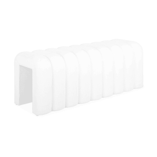Banco, fim de cama contemporâneo tecido, Ito, Branco, 114x40x45 cm