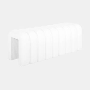 Banco, fim de cama contemporâneo tecido, Ito, Branco, 114x40x45 cm