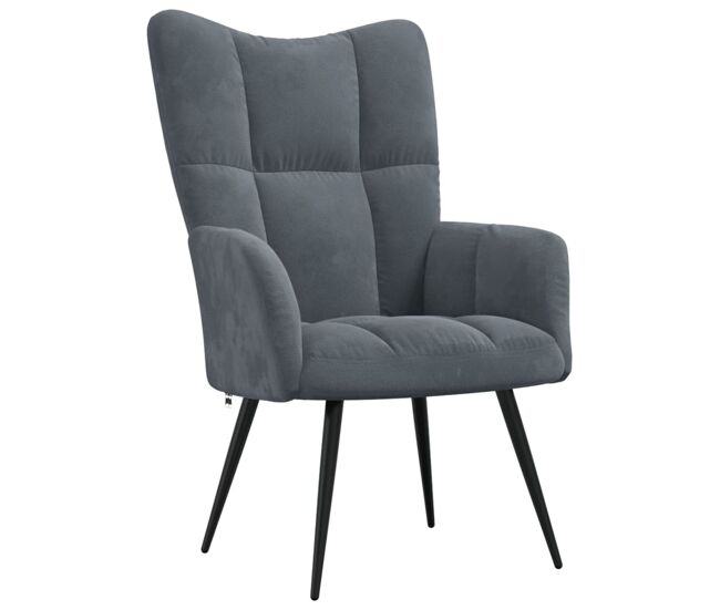 Vidaxl sillón de relax de terciopelo gris oscuro