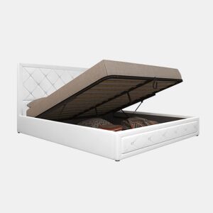 Cama de Casal Roman, Estrado Elevatório (Branco)(200×160 cm)