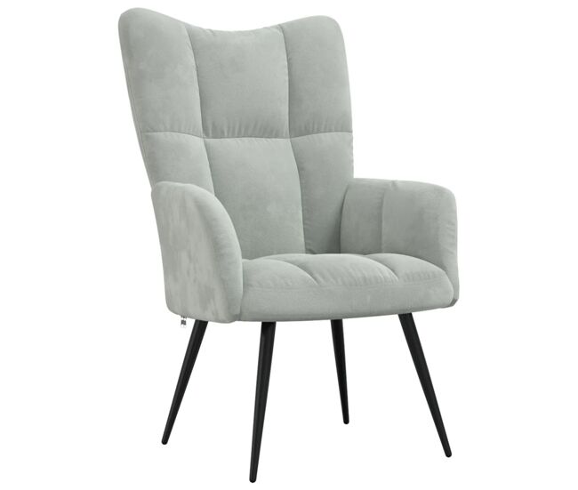 Vidaxl sillón de relax de terciopelo gris claro