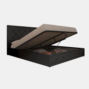Cama de Casal Roman, Estrado Elevatório (Preto)(200×160 cm)