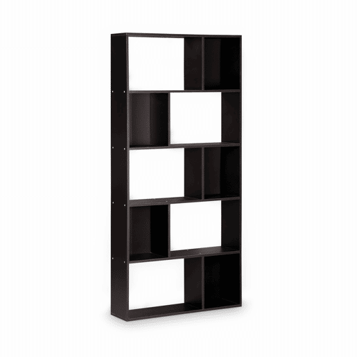 Estante de 5 prateleiras com 10 compartimentos, Pieter, Preto, 83x23.4x173 cm