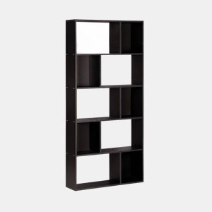 Estante de 5 prateleiras com 10 compartimentos, Pieter, Preto, 83x23.4x173 cm
