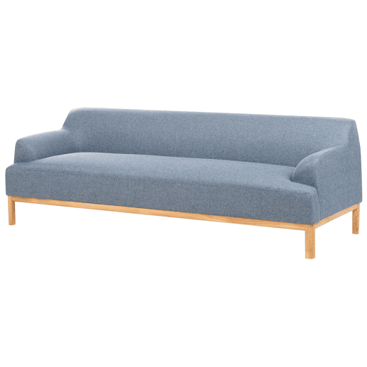 Sofá SOSJO Tecido Azul 3 lugares Sofá SOSJO Tecido Azul 3 lugares