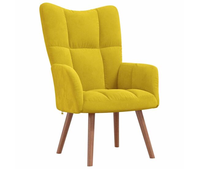 Vidaxl sillón de relax de terciopelo amarillo mostaza