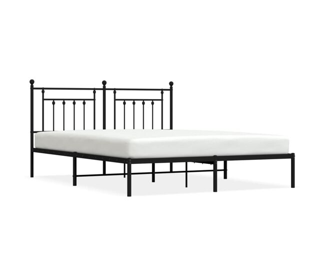 Estructura de cama con cabecero metal negro 180x200 cm con cabecero