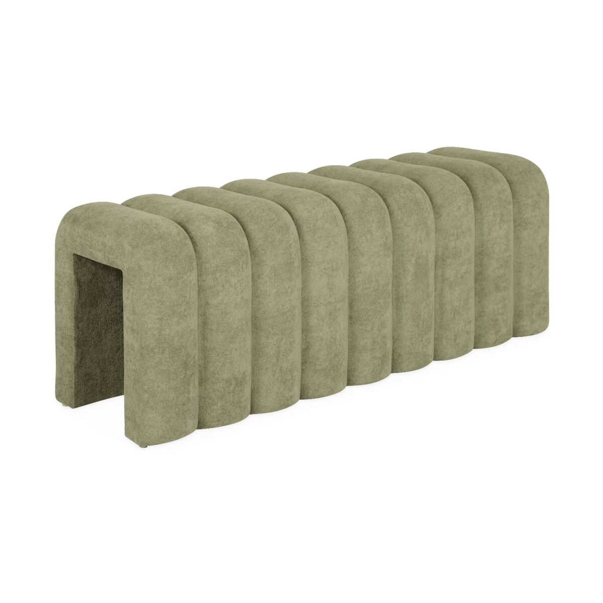 Banco, pie de cama contemporáneo de tela 114x40 Verde