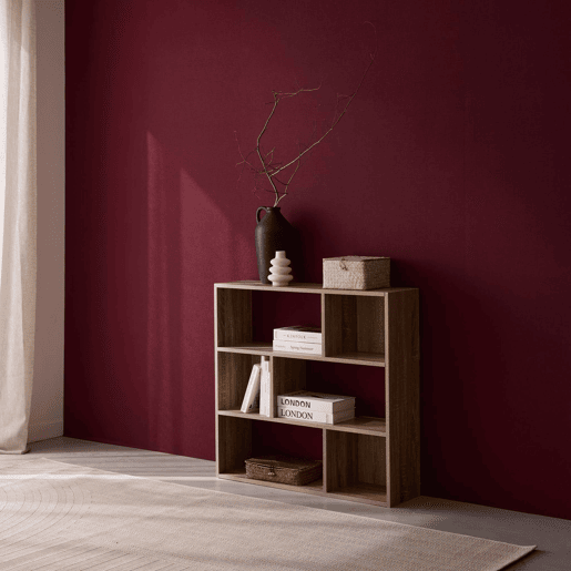 Estante de 3 prateleiras com 6 compartimentos, Pieter, Natural, 83x23x80 cm