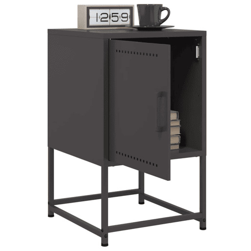 vidaXL Mesa de cabeceira 36x39x60,5 cm aço preto