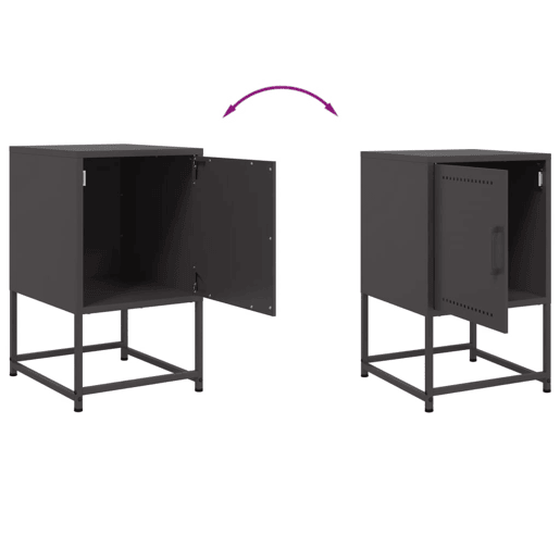 vidaXL Mesa de cabeceira 36x39x60,5 cm aço preto