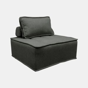 Módulo para sofá modular em tecido estofado, 1 lugar, Dao, Cinza, 90x90x40 cm
