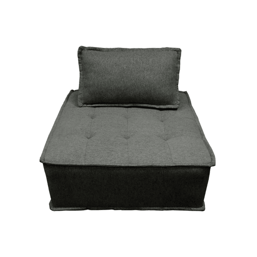 Módulo para sofá modular em tecido estofado, 1 lugar, Dao, Cinza, 90x90x40 cm