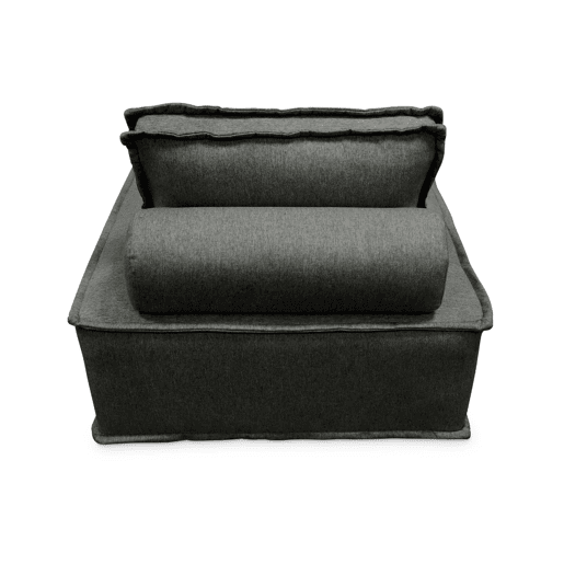 Módulo para sofá modular em tecido estofado, 1 lugar, Dao, Cinza, 90x90x40 cm