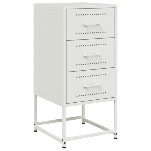 vidaXL Mesa de cabeceira 36x39x78 cm aço branco vidaXL Mesa de cabeceira 36x39x78 cm aço branco