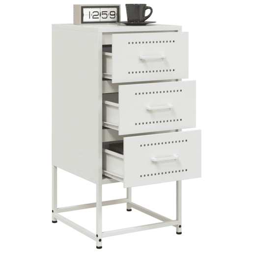 vidaXL Mesa de cabeceira 36x39x78 cm aço branco vidaXL Mesa de cabeceira 36x39x78 cm aço branco