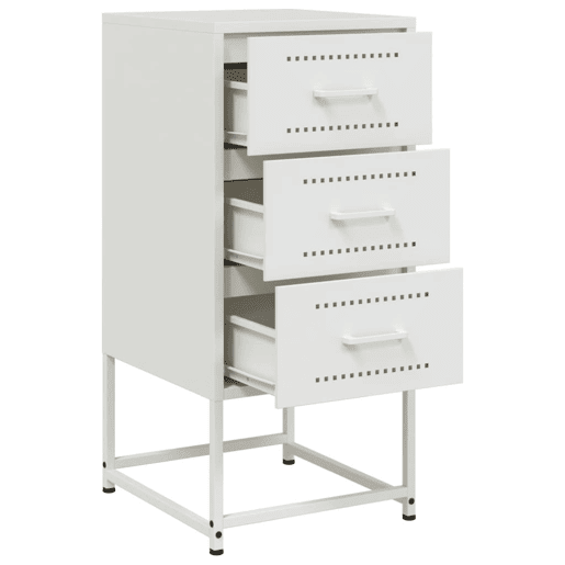 vidaXL Mesa de cabeceira 36x39x78 cm aço branco vidaXL Mesa de cabeceira 36x39x78 cm aço branco