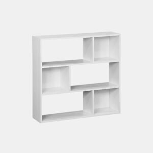 Estante de 3 prateleiras com 6 compartimentos, Pieter, Branco, 83x23x80 cm