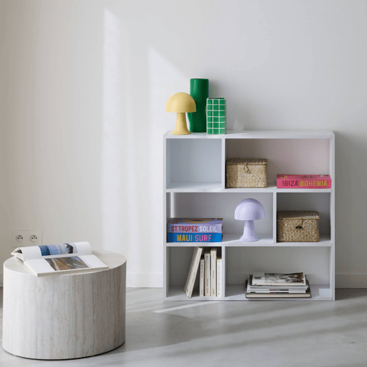 Estante de 3 prateleiras com 6 compartimentos, Pieter, Branco, 83x23x80 cm