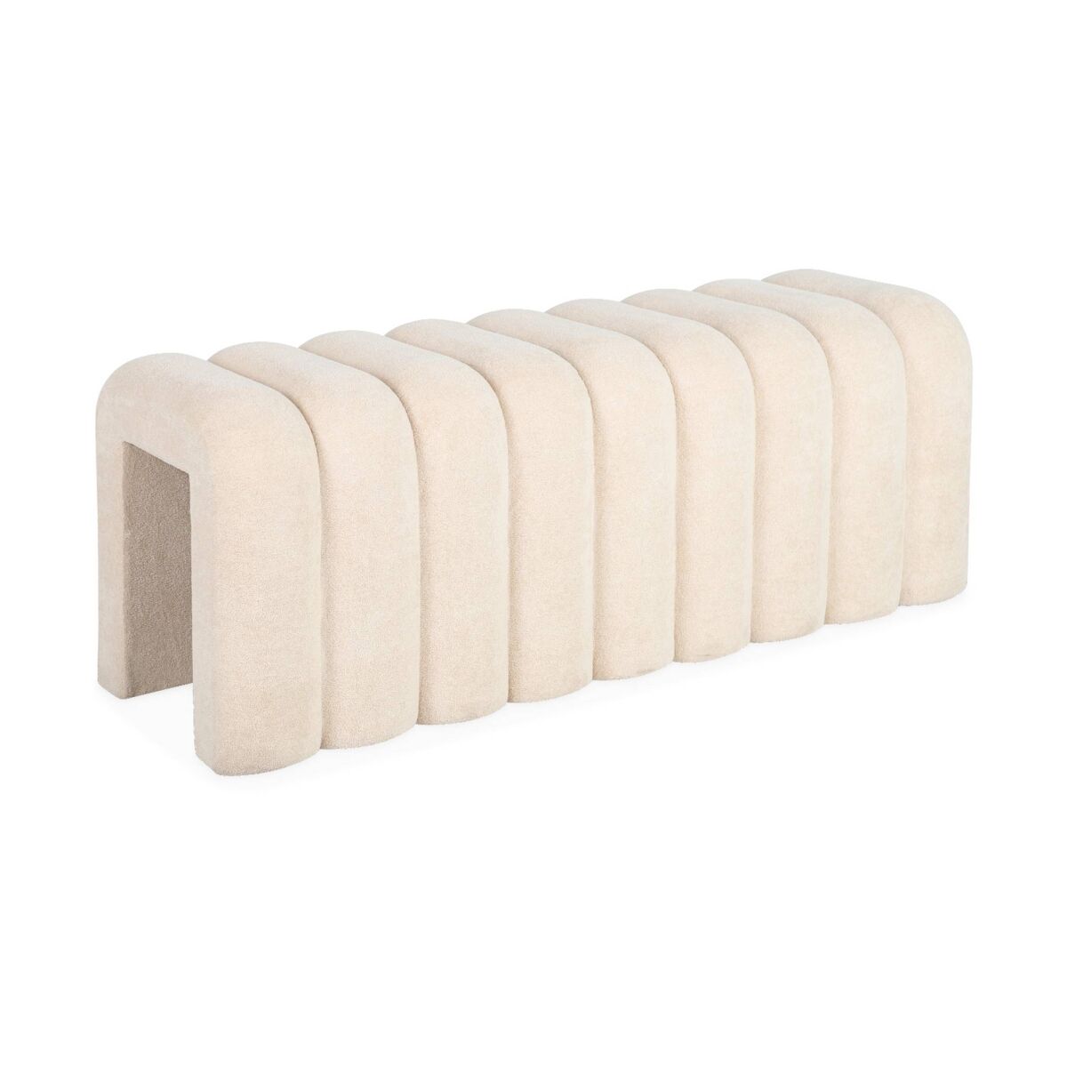 Banco, pie de cama contemporáneo de tela 114x40 Beige