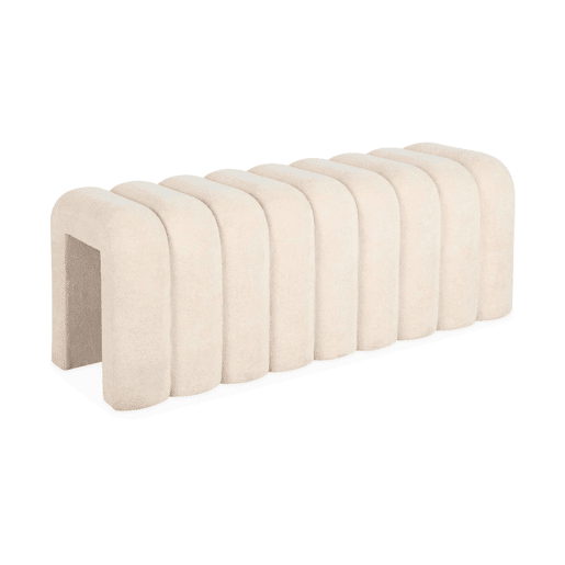 Banco, fim de cama contemporâneo tecido, Ito, Beige, 114x40x45 cm