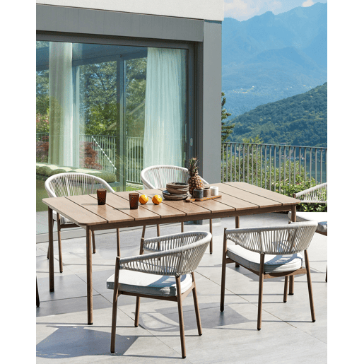 Conjunto de 6 cadeiras de jardim com almofadas FLAVIA Metal Branco