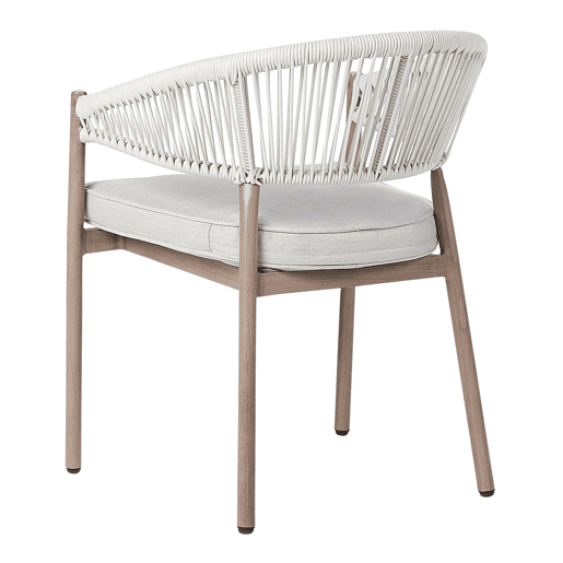 Conjunto de 6 cadeiras de jardim com almofadas FLAVIA Metal Branco