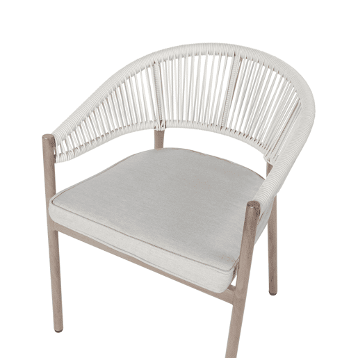 Conjunto de 6 cadeiras de jardim com almofadas FLAVIA Metal Branco