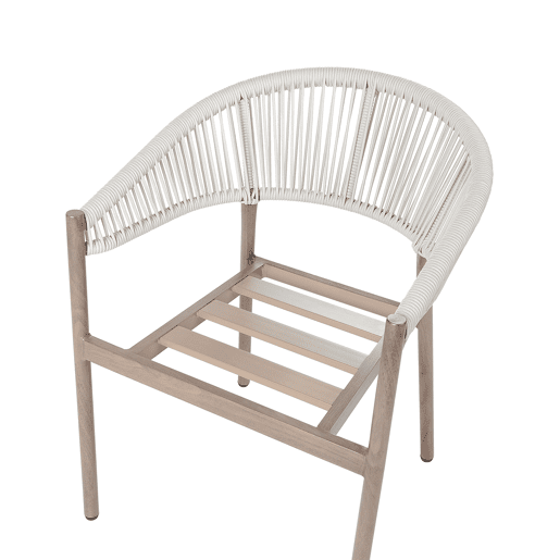Conjunto de 6 cadeiras de jardim com almofadas FLAVIA Metal Branco