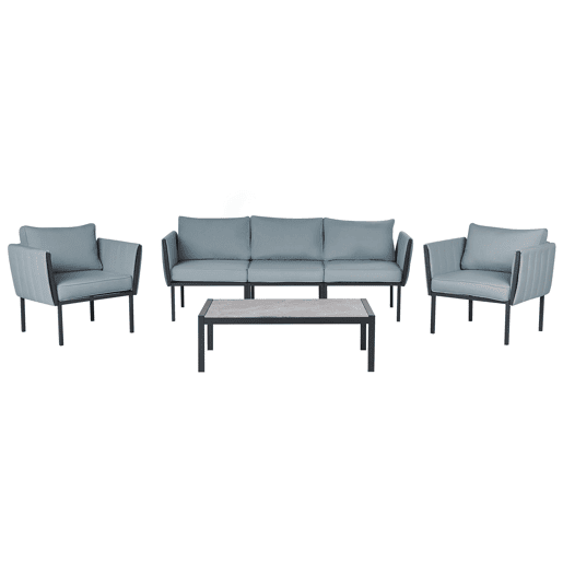 Beliani Conjunto lounge Aço SKALA Beliani Conjunto lounge Aço SKALA