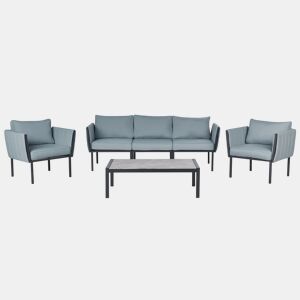 Beliani Conjunto lounge Aço SKALA
