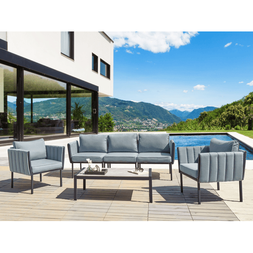 Beliani Conjunto lounge Aço SKALA Beliani Conjunto lounge Aço SKALA
