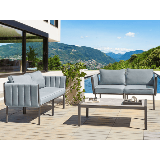 Beliani Conjunto lounge Aço SKALA Beliani Conjunto lounge Aço SKALA