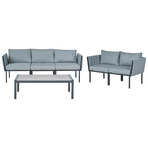 Beliani Conjunto lounge Aço SKALA Beliani Conjunto lounge Aço SKALA
