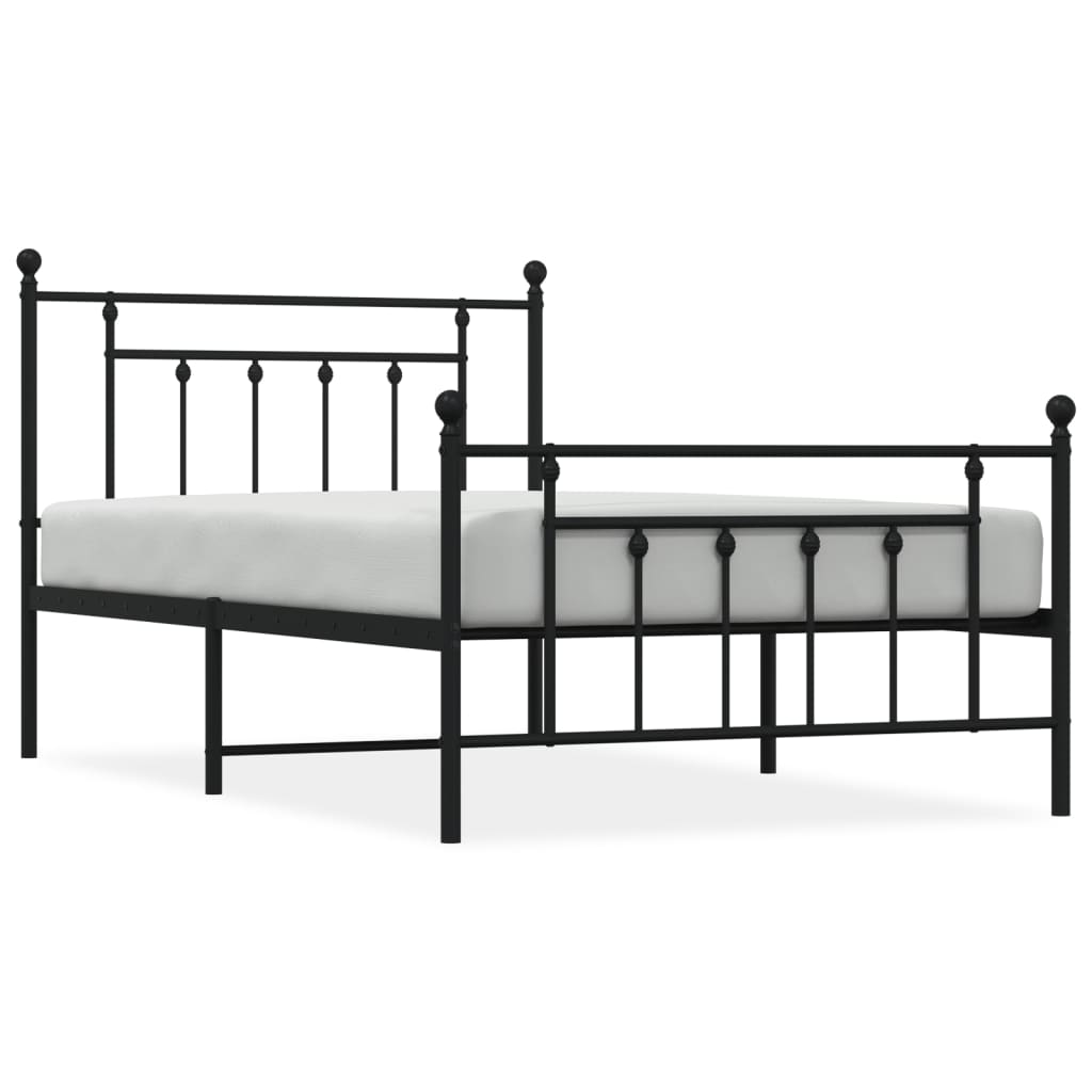 Estructura de cama 107x203 Negro