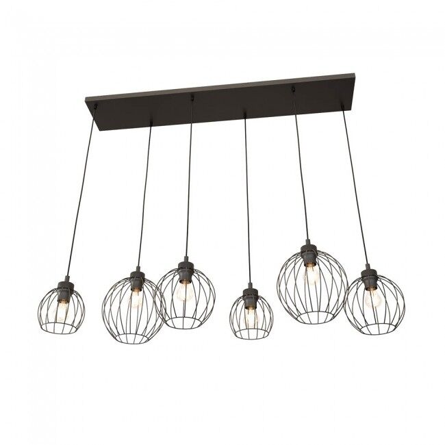 Lámpara de techo fersan negro 6 luces marca wonderlamp