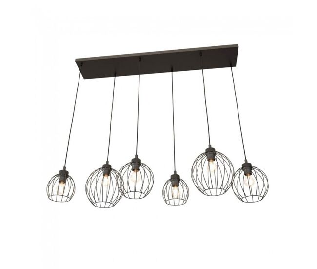 Lámpara de techo fersan negro 6 luces marca wonderlamp