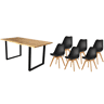 Mesa de jantar ou mesa de cozinha em madeira maciça + pacote de cadeiras nórdicas