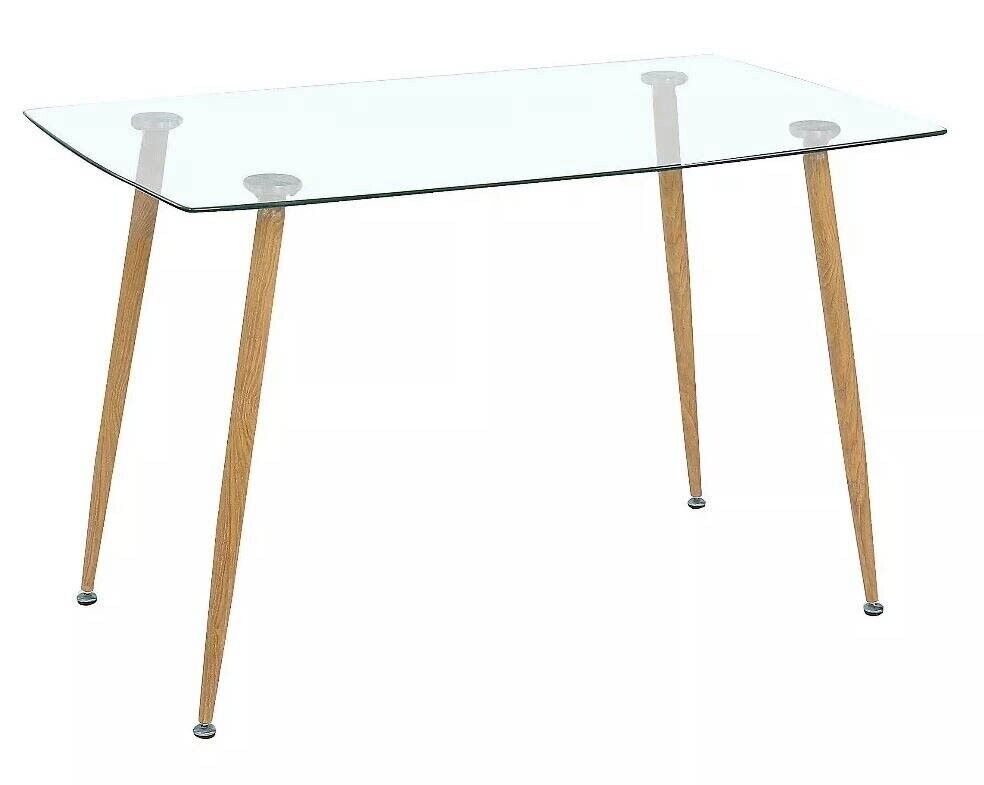 Mesa Cristal Templado Estilo Nordico 140x80