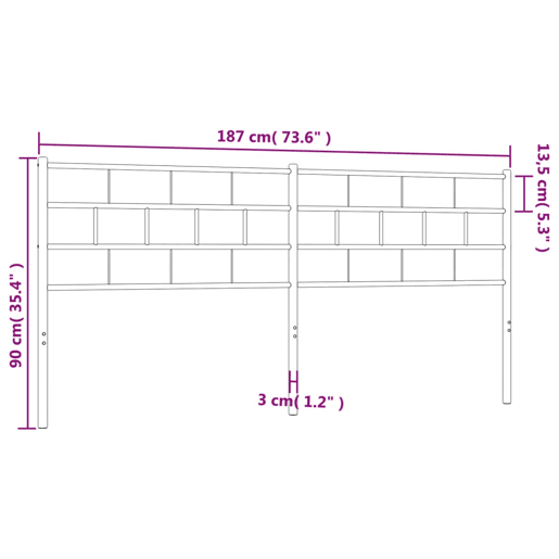 vidaXL Cabeceira de cama 180 cm metal branco vidaXL Cabeceira de cama 180 cm metal branco