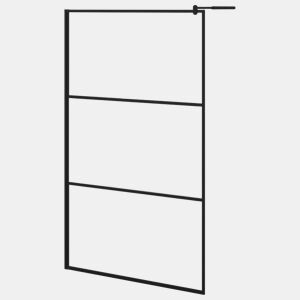 vidaXL Divisória de chuveiro 115x195 cm vidro semiopaco ESG preto