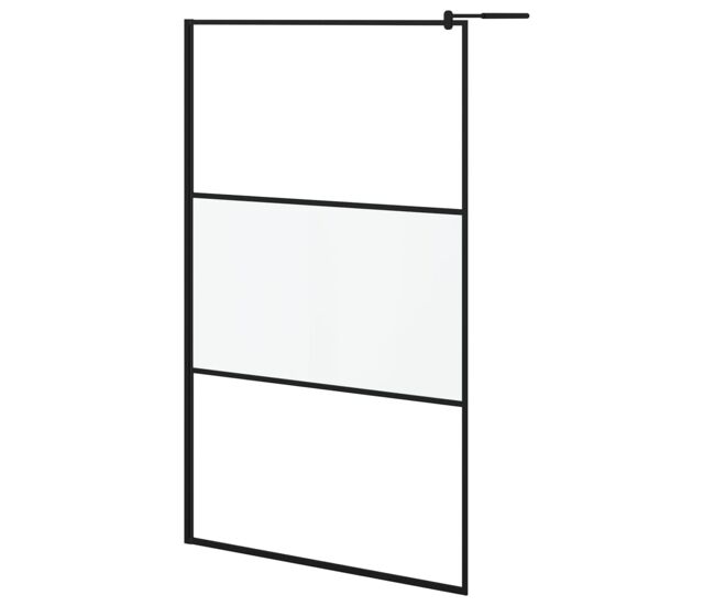 Vidaxl mampara de ducha vidrio esg semiesmerilado negro 115x195 cm