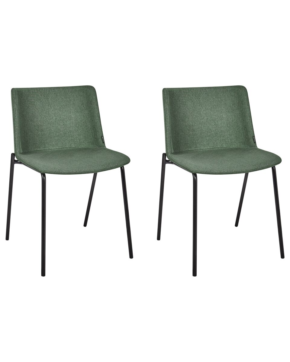 Beliani Silla de comedor ESBON Verde Oscuro