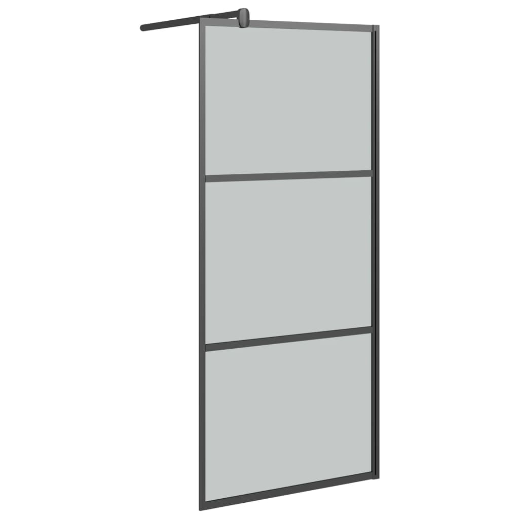 Vidaxl mampara de ducha accesible vidrio esg oscuro negro 80x195 cm