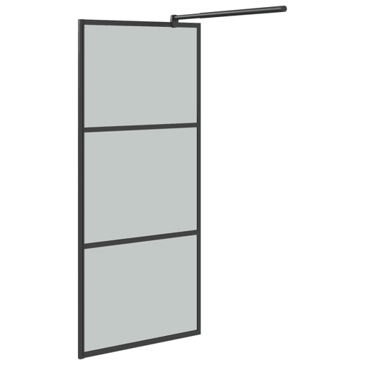vidaXL Divisória de chuveiro preto 80x195 cm vidro ESG escuro