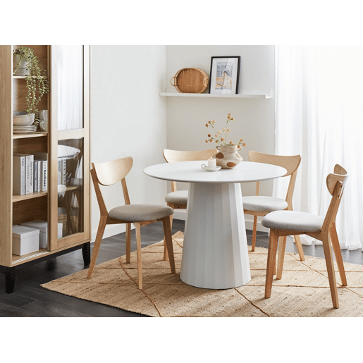 Mesa de jantar PLATO Branco 100 cm 100 cm Metal