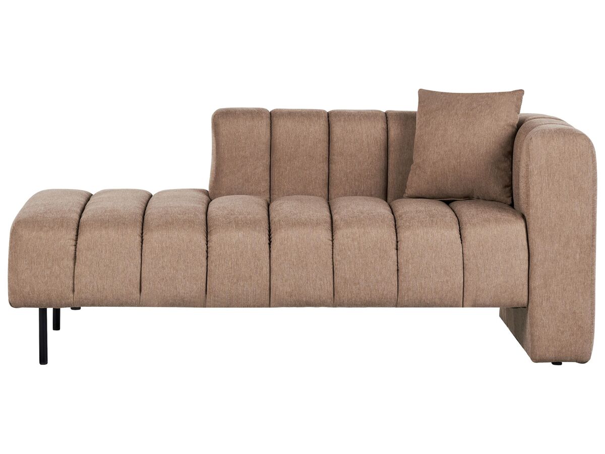 Beliani Chaise longue derecho Poliéster LANNILS Marrón Claro
