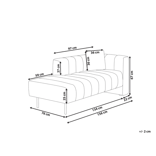 Beliani Chaise longue à direita Poliéster LANNILS